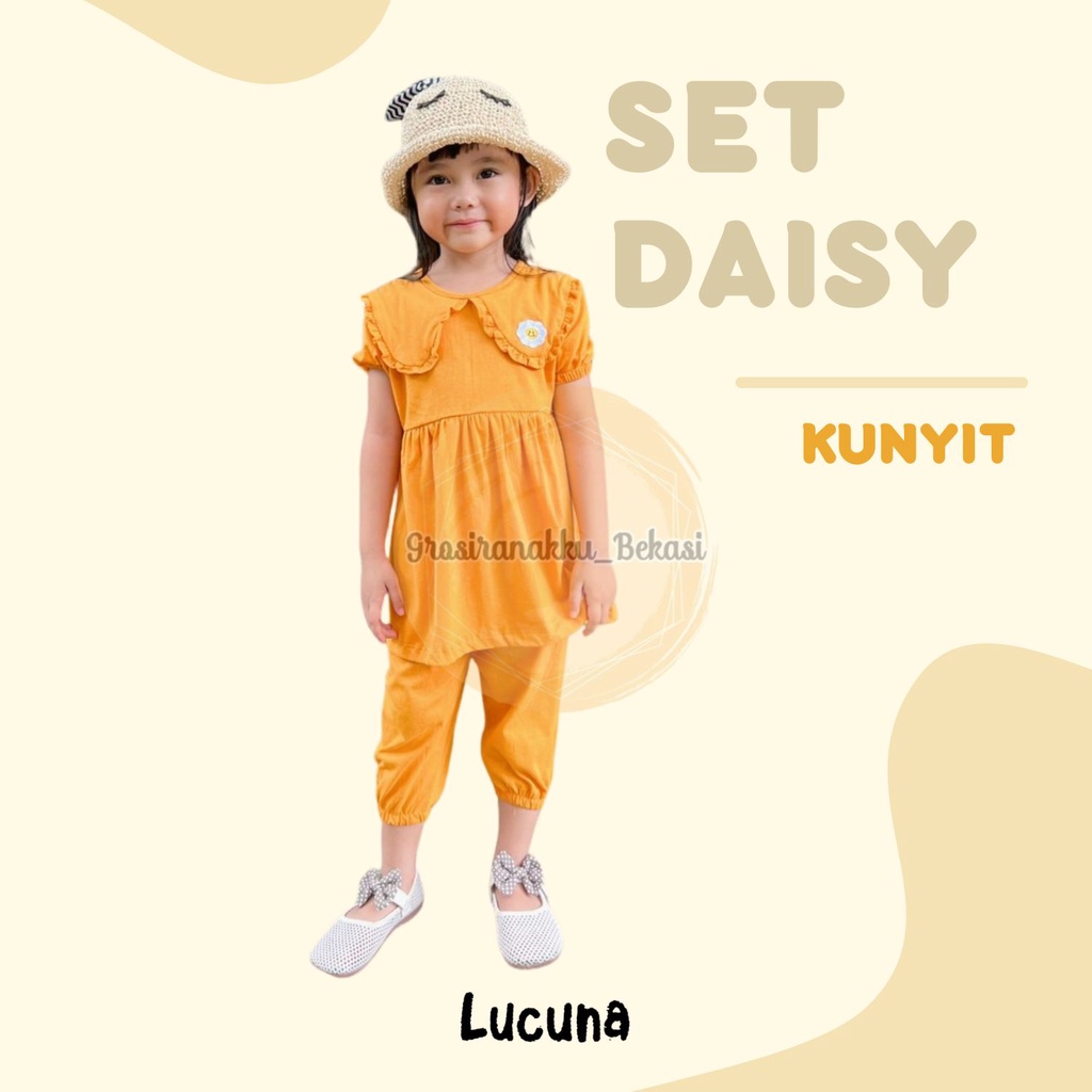 Setelan Anak Lucuna Daisy Warna Kunyit 1-5tahun