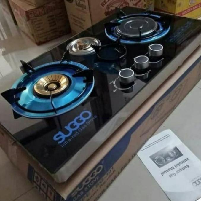 Kompor Gas Kaca Suggo 3 Tungku SG-301