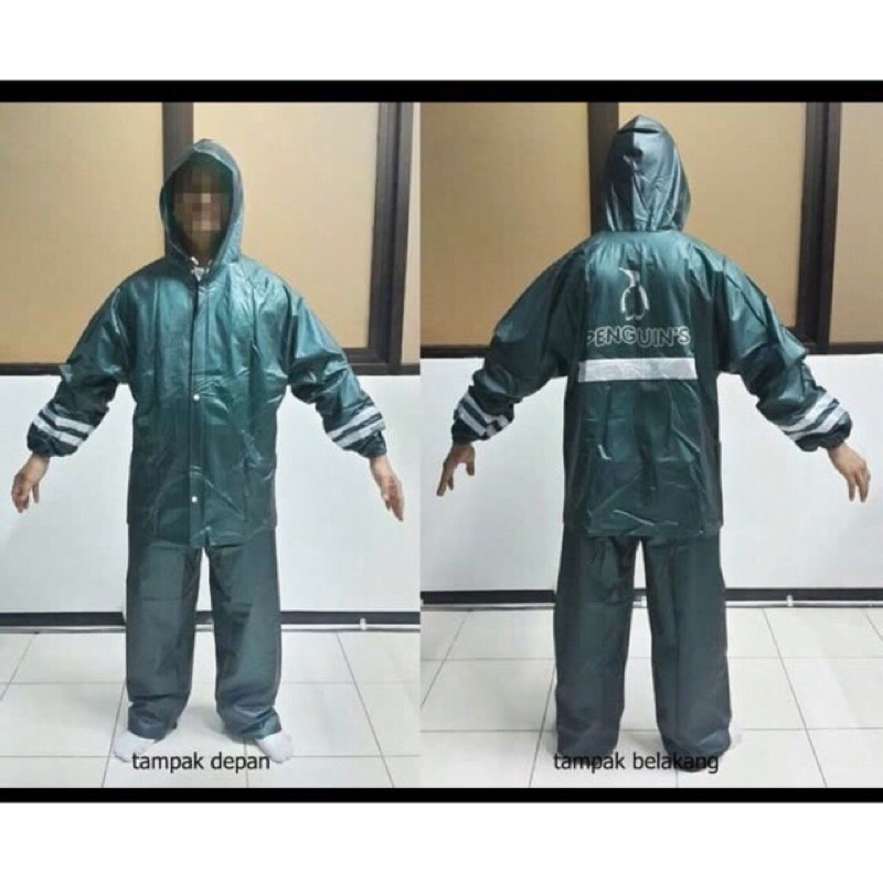 as Hujan Setelan Pinguin Jaket Celana Penguins Exclusive XXL 100% PVC TEBAL Asli Penguin Original