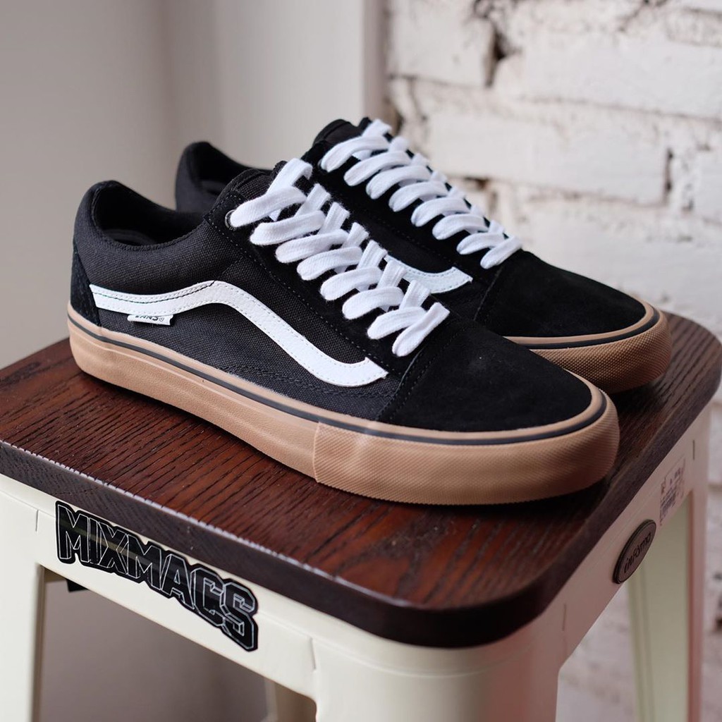 Vans Oldskool Pro Black/Gum | Shopee 