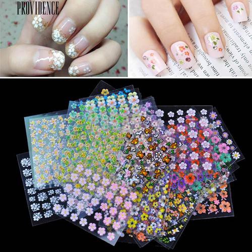 [Bayar Di Tempat]  30 Lembar Campuran Bunga Nail Art Stiker Decals DIY Manicure Desain Aksesoris