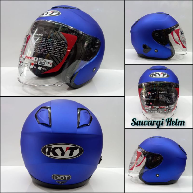 HELM HALF FACE KYT KYOTO SOLID BIRU DOFT《BISA COD BAYAR DI TEMPAT》