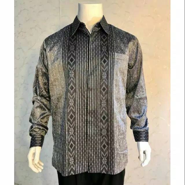 Kemeja tenun songket baron silver