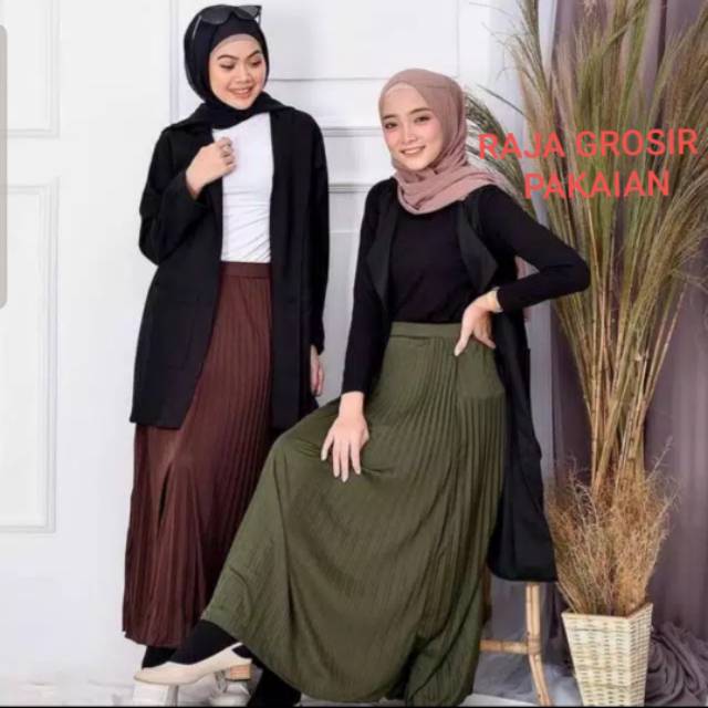 Rok Plisket Murah / Rok Prisket Pleated Sale Polos Rempel