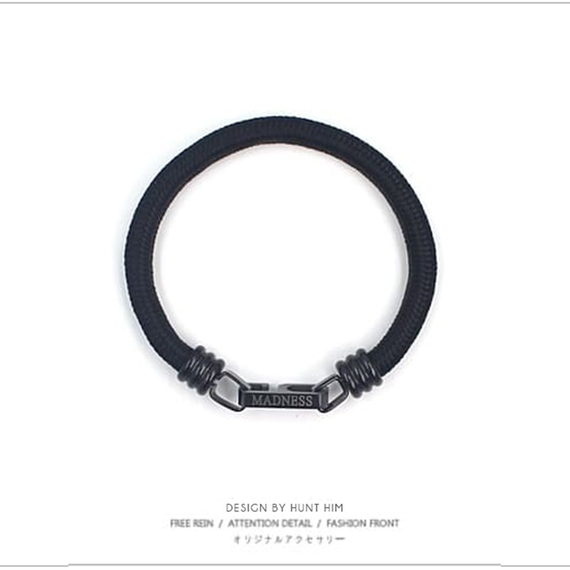 GELANG UNISEX MADNESS KAIN STAINLESS ANTI KARAT KOREA GUN METAL