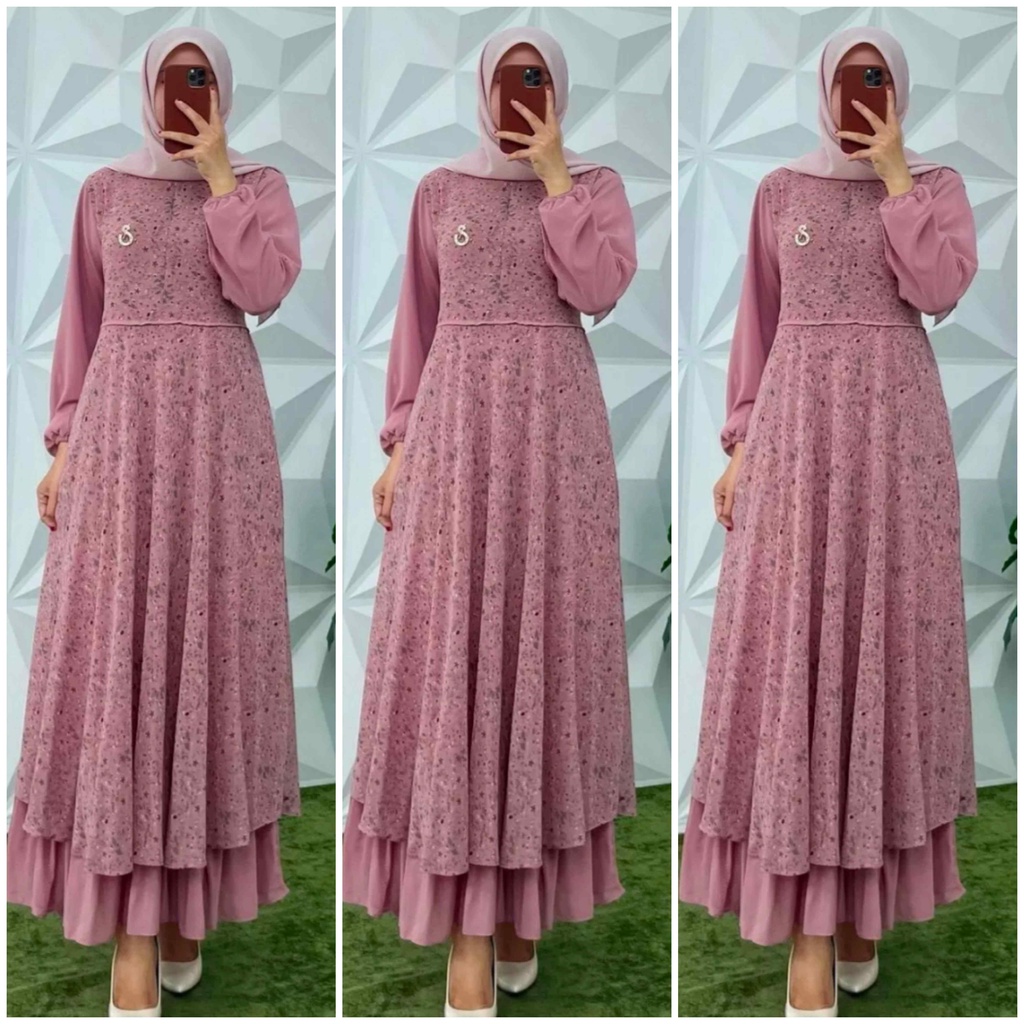 andara maxi ceruty motif gamis .batik terbaru