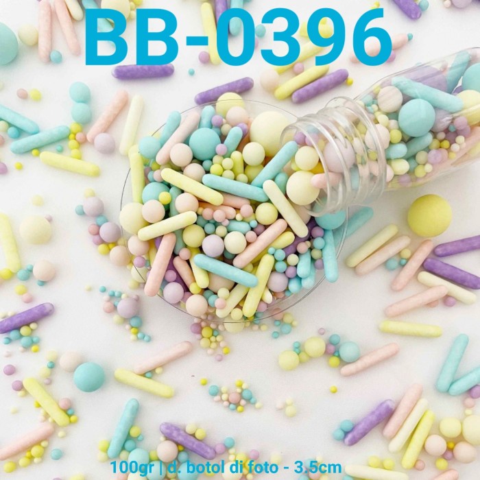 

BB-0396 SPRINKLES SPRINGKEL TRIMIT 100GR MUTIARA STICK PASTEL OBRAL DISKON