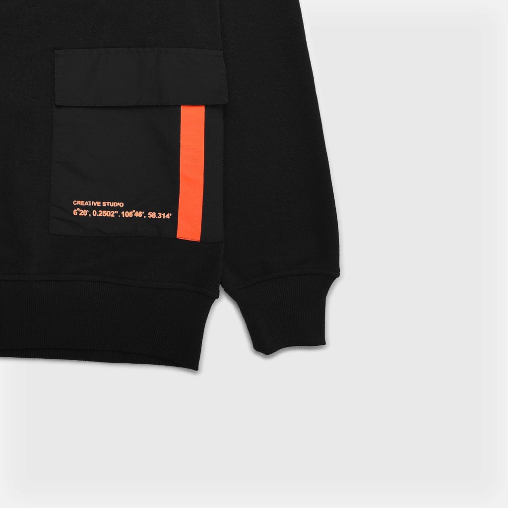 Sweater Roughneck SS225 Black Tactical Studio Orange Crewneck - Sweater Crewneck Roughneck Pocket Terbaru