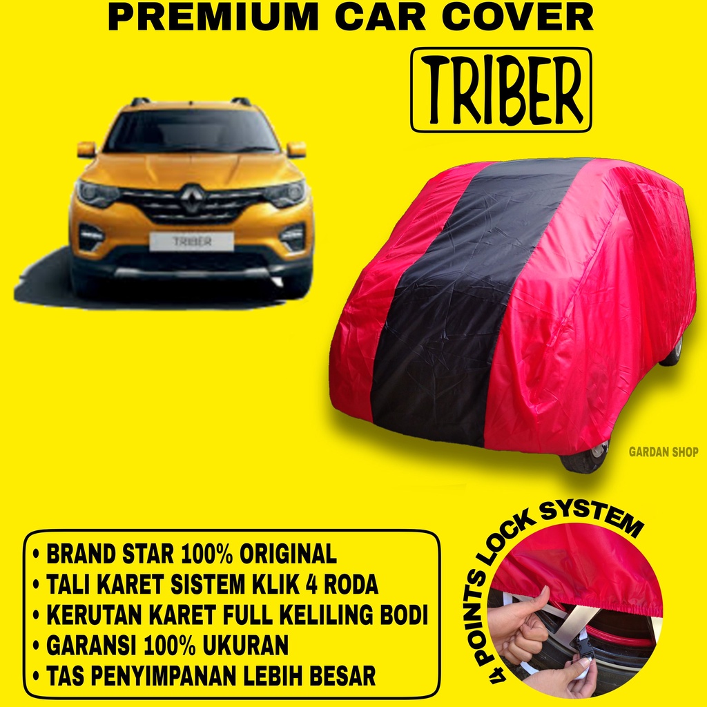 Body Cover TRIBER MERAH HITAM Penutup Bodi Mobil Triber Waterproof PREMIUM