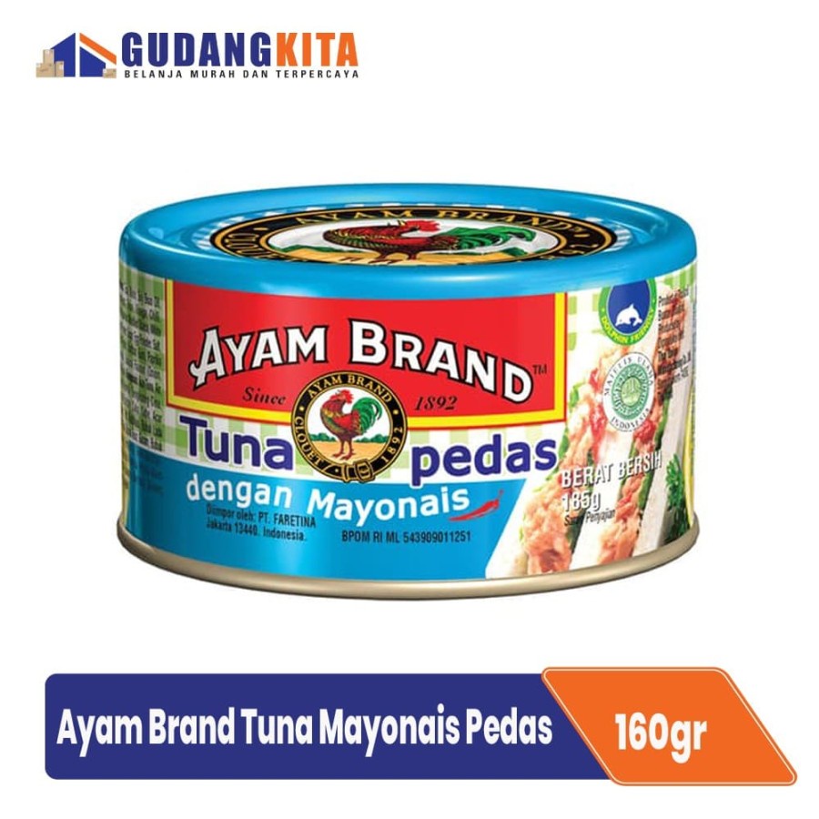 

Ikan Tuna Mayonnaise Pedas Kaleng Ayam Brand 160gr