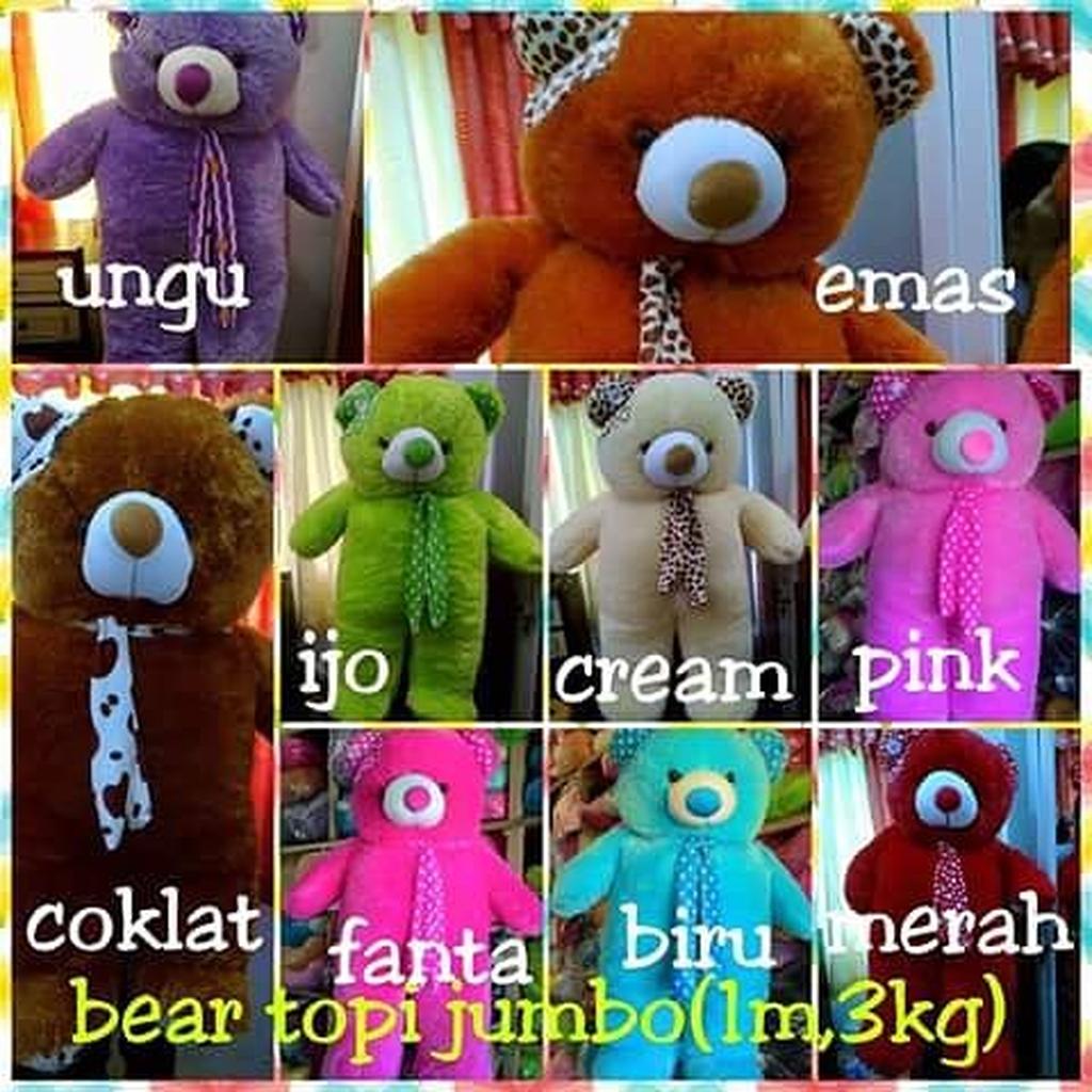 boneka bear topi jumbo ukuran 1 meter