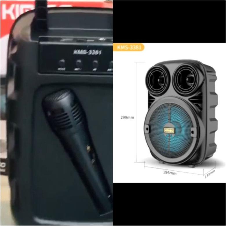 Speaker Spiker Wireless Bluetooth Kms Bp 3381 6.5 Inch Portable