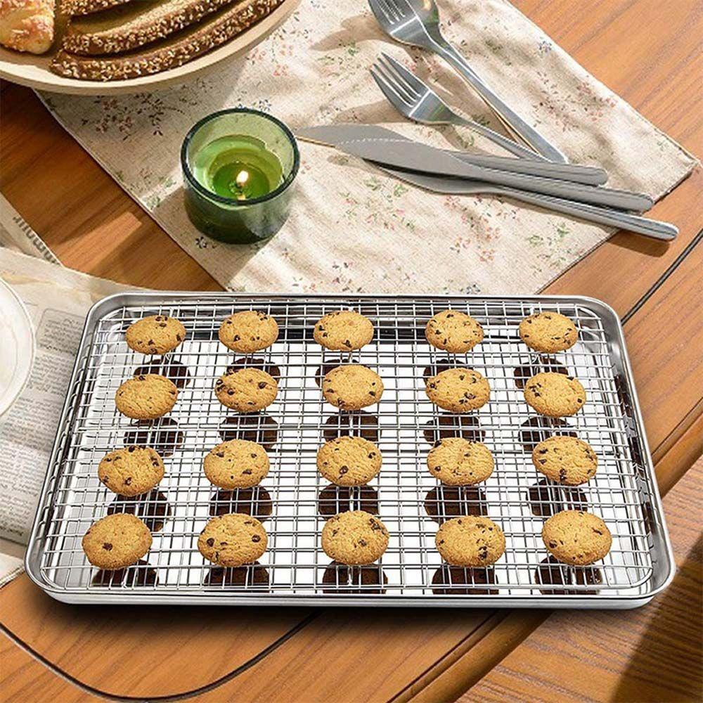 [Elegan] Loyang Lembaran Removable Nonstick Cookie Stainless Steel Kue Cuci Piring Aman Baking Mat