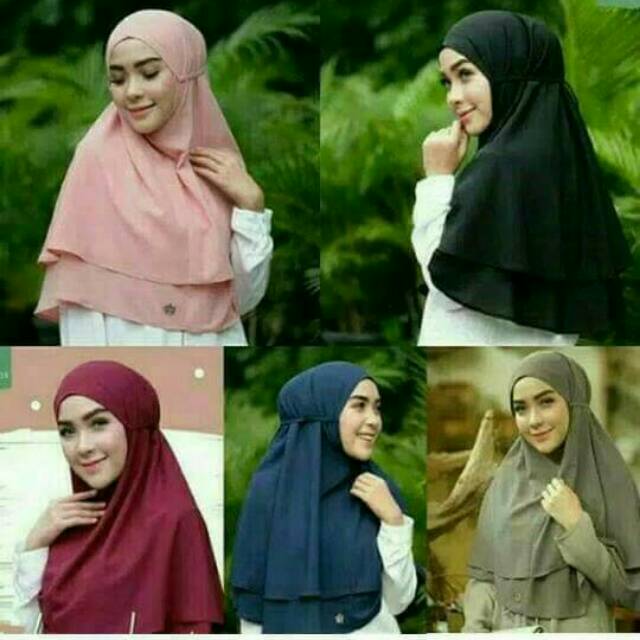 HIJAB KERUDUNG JILBAB INSTAN KHIMAR RUBIAH DAILY AISYHA KCB 2 LAYER