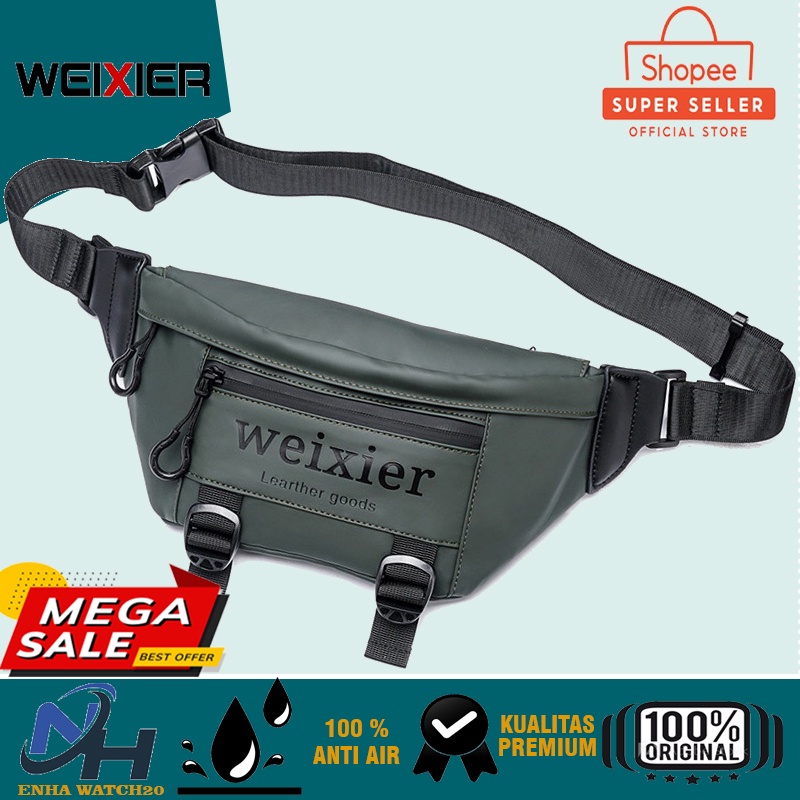 PROMO Tas slempang Waist Bag pria WEIXIER 9553 Cest Bag cowok distro Dolby Lotto Shoulder Bag anti a