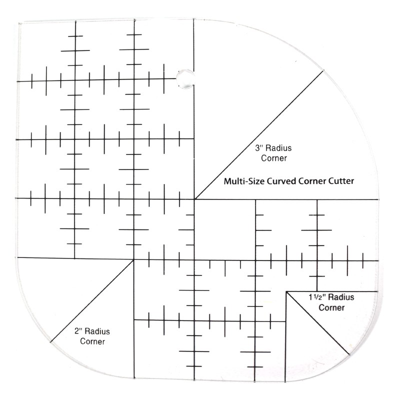 Penggaris Jahit - Penggaris Quilting Patchwork Multisized Curved Corner Cutter