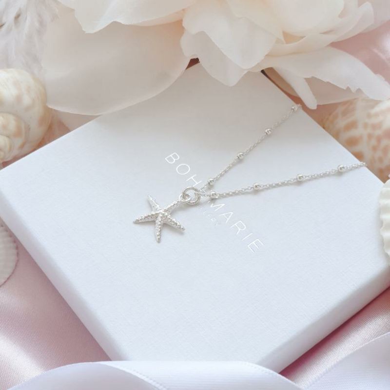 Kalung jedar bahan perak asli model bintang laut