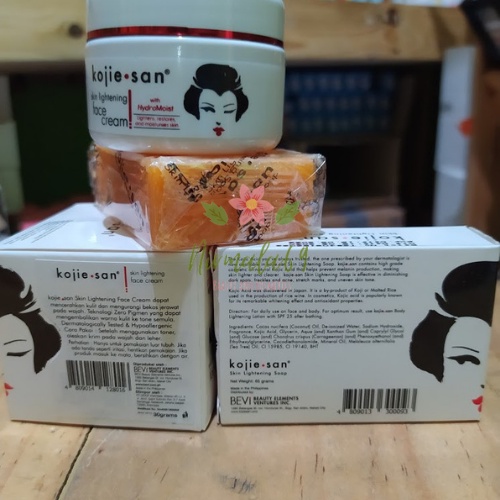 Paket 2 in 1 Kojie San 1 Face Cream Lightening 1 Skin Lightening Soap 65 Gr/Cream Wajah - Sabun Bada