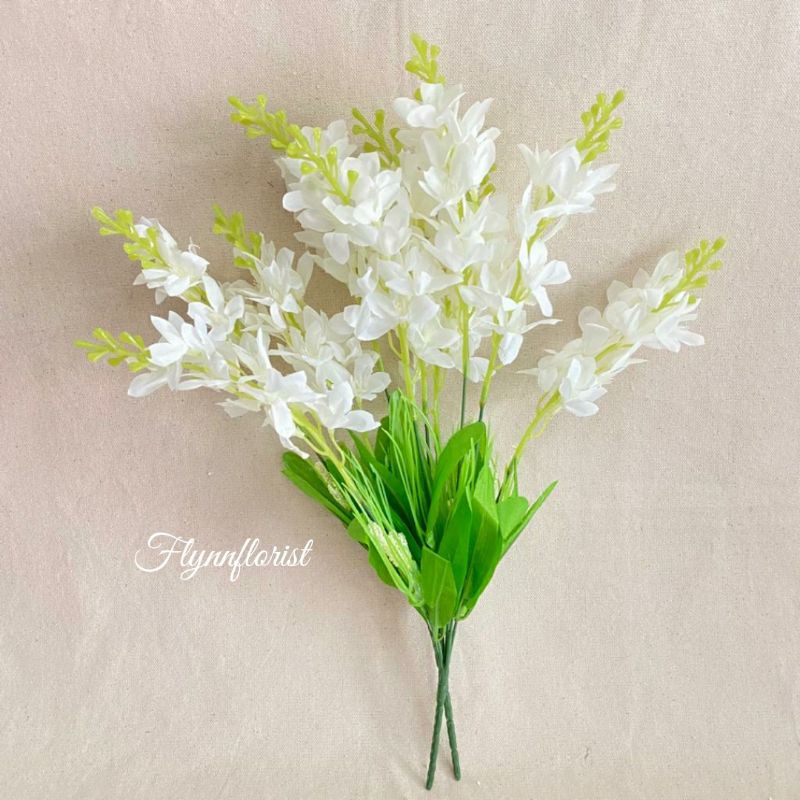 Bunga Dolphin Flower (satuan) Bunga Artificial / Bunga Plastik / Bunga Dekorasi / Pernikahan-Putih