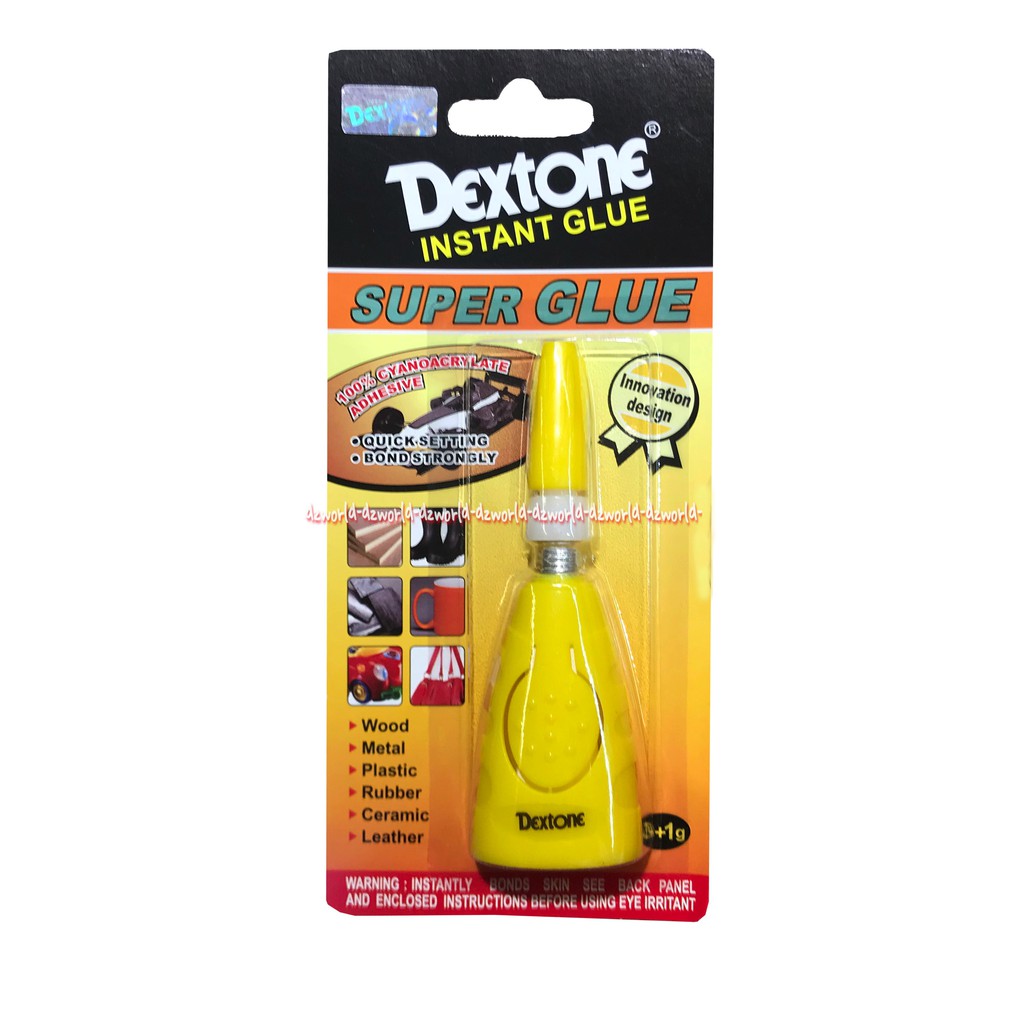 Dextone Instan Glue 4gr Super Glue Bottle Lem Untuk Metal Besi Plastik Porselain Keramik Kayu Kecepatan Kering Sangat Cepat Dexs Tone Dekstone Kemasan Kuning