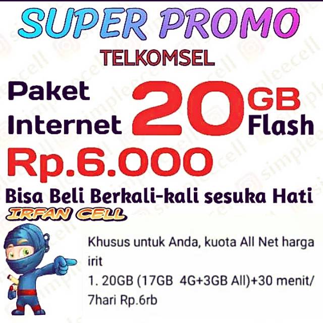 Kartu Super Sakit Paket Internet Telkomsel 20 Gb Rp 6000 Shopee Indonesia