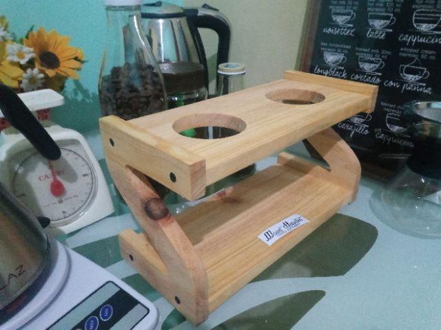 Pour Over Stand / Drip Station For Aeropress, V60, Kinto, Kalita, & Kono - Double Reguler