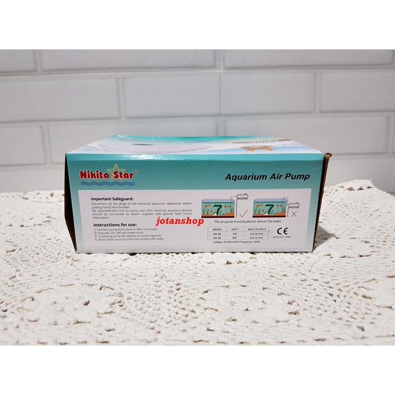 NIKITA STAR NS99 NS 99 AERATOR 4 LUBANG POMPA ANGIN UDARA AQUARIUM AIR PUMP
