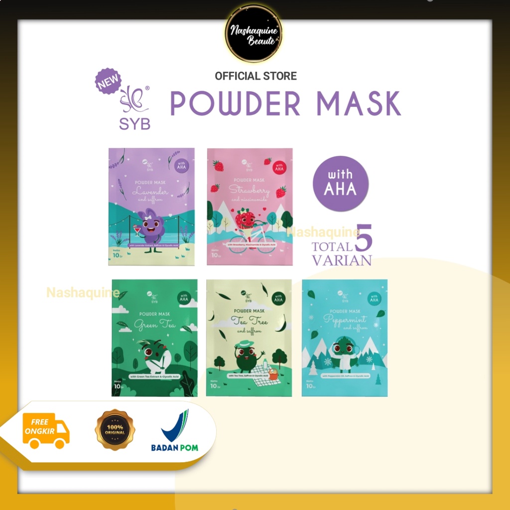 SYB Powder Mask 10g Sachet | Powder Mask | Masker Wajah | Masker Bubuk | Face Mask (✔BPOM)