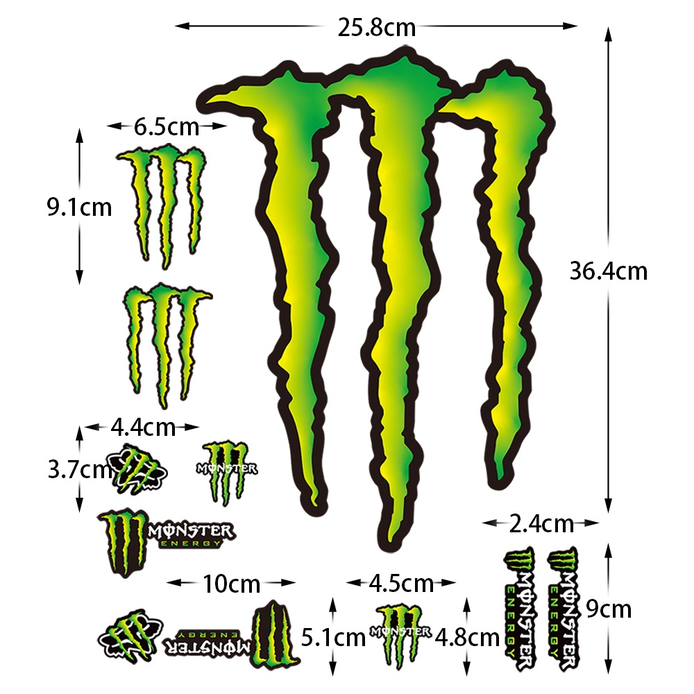 Monster Mobil Stiker Ukuran Besar Dimodifikasi Stiker Sepeda Motor Sepeda Mobil Unit Skuter Stiker