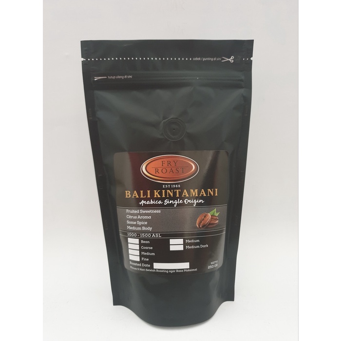 

(BISA COD) KOPI ARABIKA BALI KINTAMANI 250 GRAM (BIJI/BUBUK) - BIJI, MEDIUM ROAST