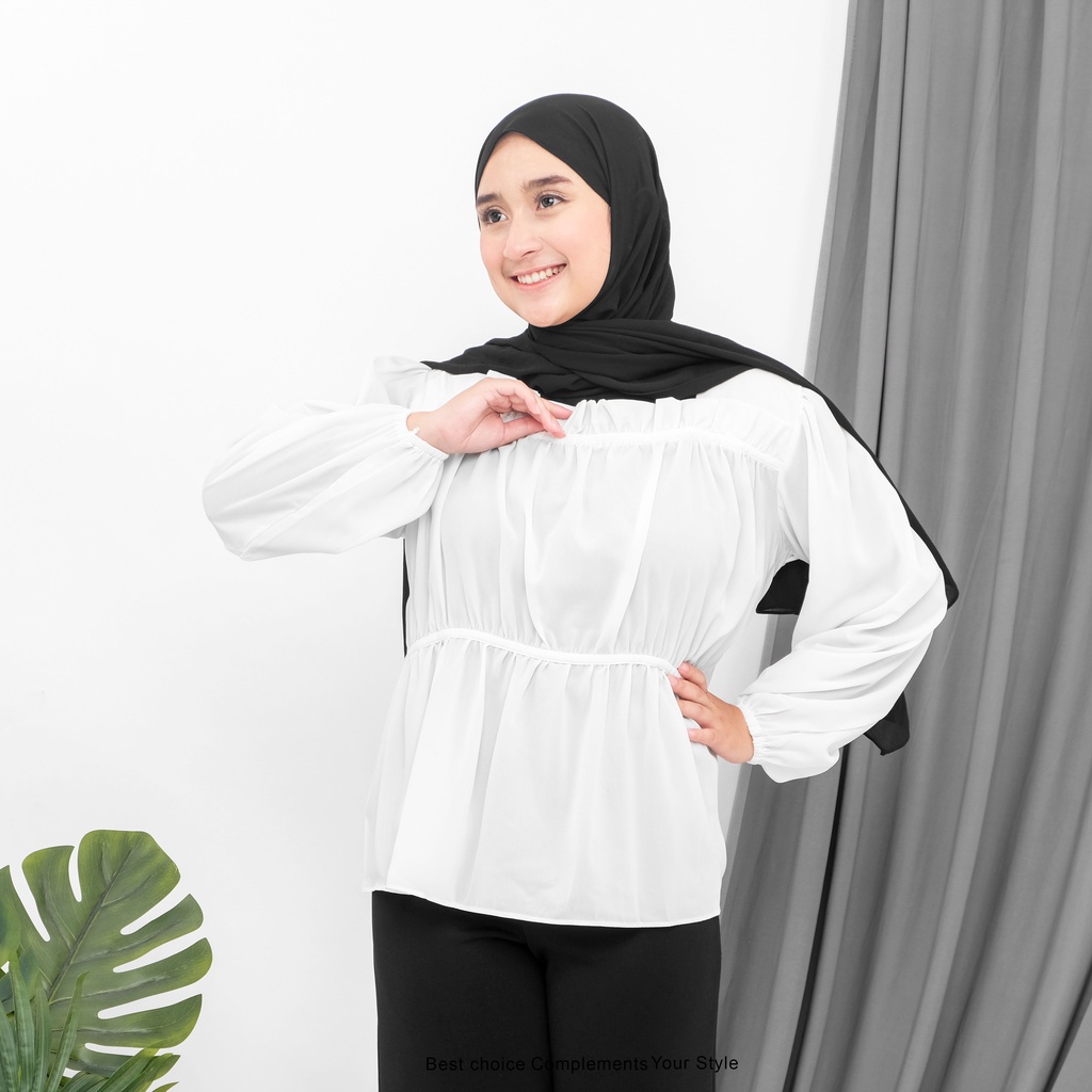 Heidy Blouse Atasan Wanita Basic Polos By Mahyra