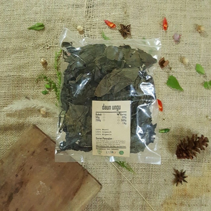 

DAUN UNGU KERING 50 GRAM - Graptophyllum Pictum - MURNI - JSR -