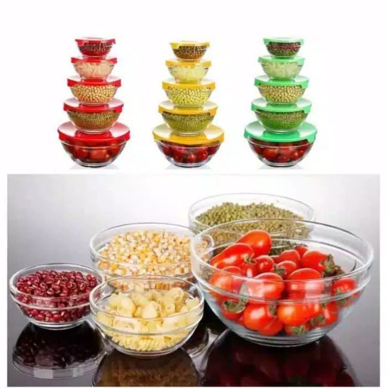 mangkok kaca 5 susun