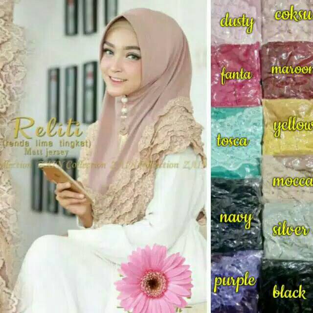 BERGO RELITI RENDA SUSUN || JILBAB JERSEY TERMURAH