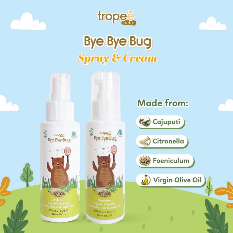 Tropee Bebe Bye Bye Bug Cream 100ml/Cream anti nyamuk