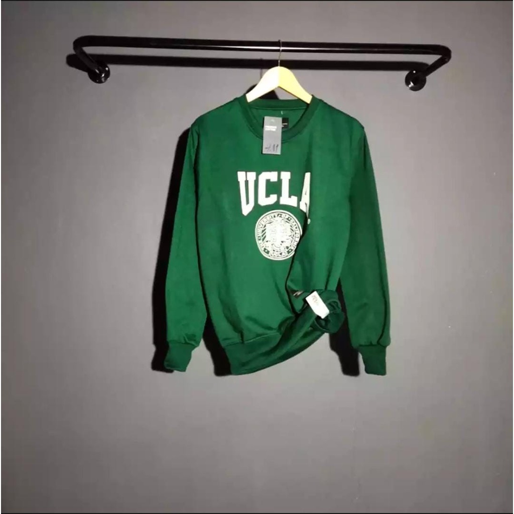 CREWNECK SWEATER UCLA HIJAU ARMY SWITER CRUNEK SWEATSHIRT UNTUK PRIA WANITA TERMURAH