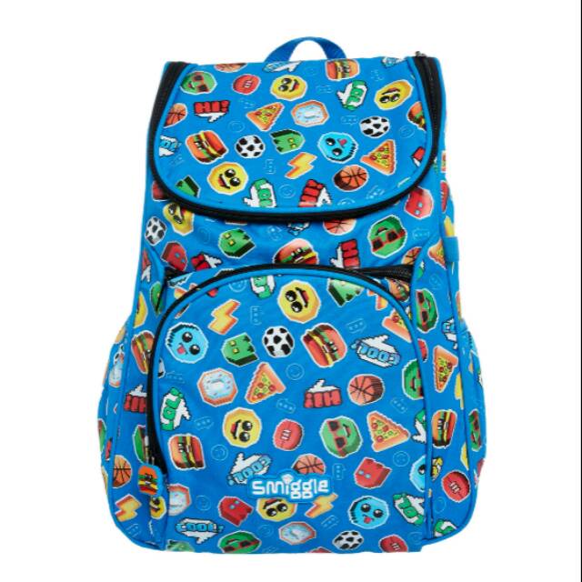 Smiggle says access backpack large blue ransel back pack