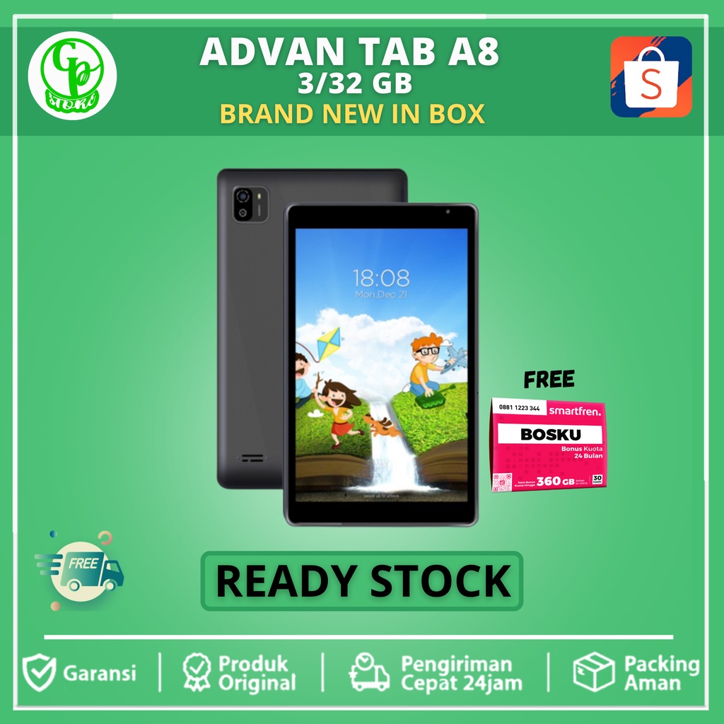 Tablet Advan Tab A8 3/32GB RAM 3GB / ROM 32GB Garansi Resmi 1 Tahun