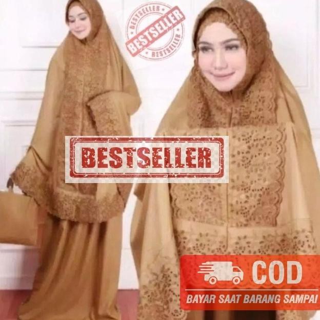 Ori&Terjamin Mukena Dewasa Fatimah Khadijah/Mukena Khadijah Syahrini - Cokelat, Dewasa