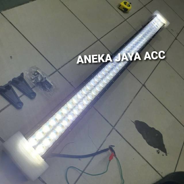Lampu tembak led 105cm 2 warna putih & kuning bisa strobo control remote