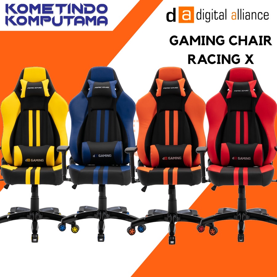 DA GAMING CHAIR RACING X WARRIOR ORANGE HITAM / Kursi Gaming 100% ORIGINAL KURSI GAME