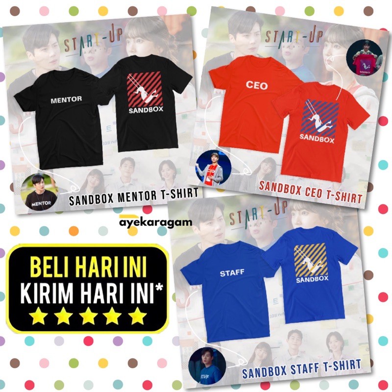 PROMO KAOS START UP OFFICIAL MENTOR CEO STAFF SANDBOX KOREA ATASAN KOREA BAJU TSHIRT PRIA WANITA