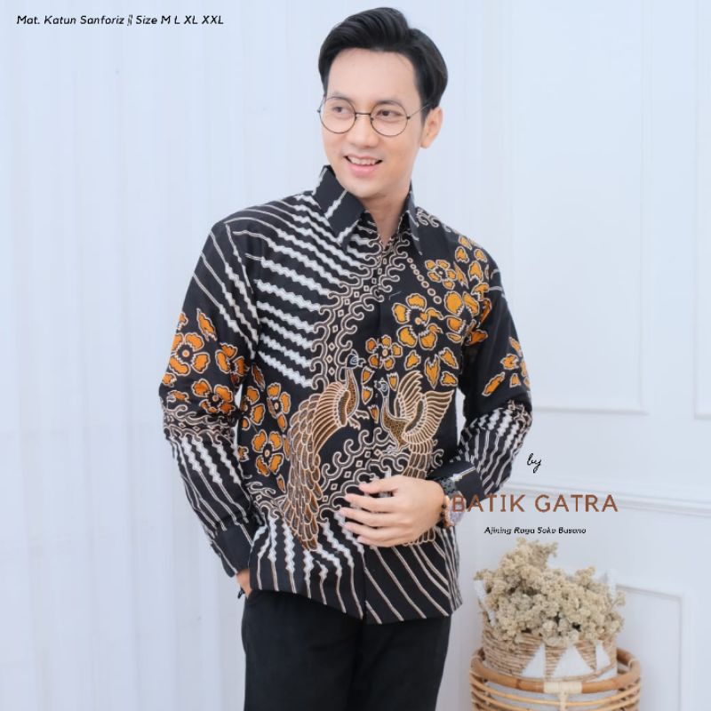 Kemeja Batik Pria Lengan Panjang Sekar Keris Lapis Furing