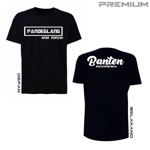 Kaos Hitam Fashion Pria Dan Wanita Desain B Tulisan Anak Rantau Pandeglang Banten