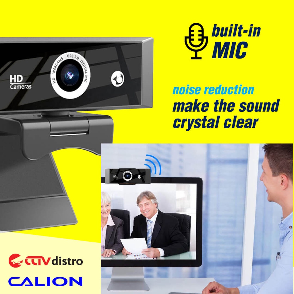 Webcam Autofocus PC Laptop Full HD 1080P | Web Camera Microphone | Kamera Web Cam Calion CAL-2022WC