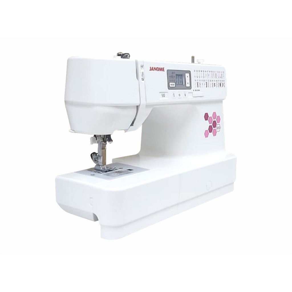 mesin jahit portable merk janome type 805 model komputer terbaru - cover display silver