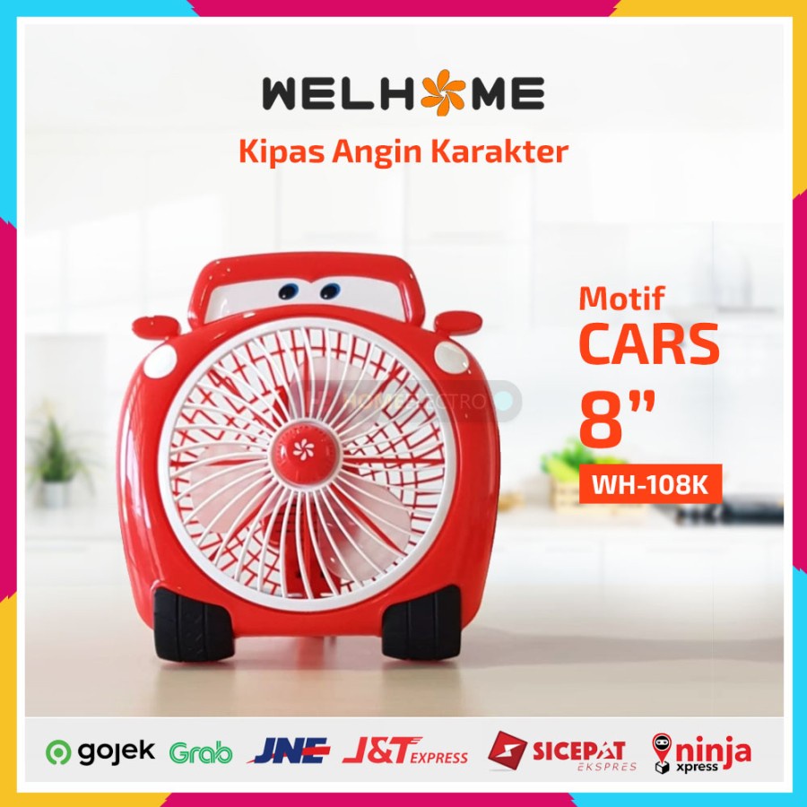 Welhome Kipas Angin Karakter CARS WH-108K - Kipas Duduk 8 inch