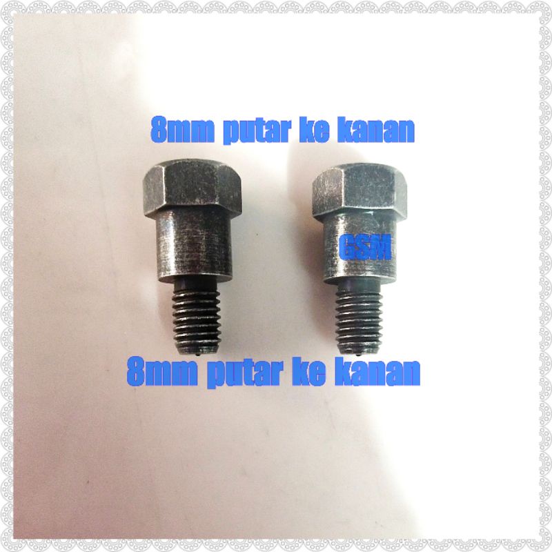 Baut Sambungan/Peninggi Spion  Set Suzuki Drat Luar 8MM Ke Suzuki Drat Dalam 8MM  kunci Ring mur 12M