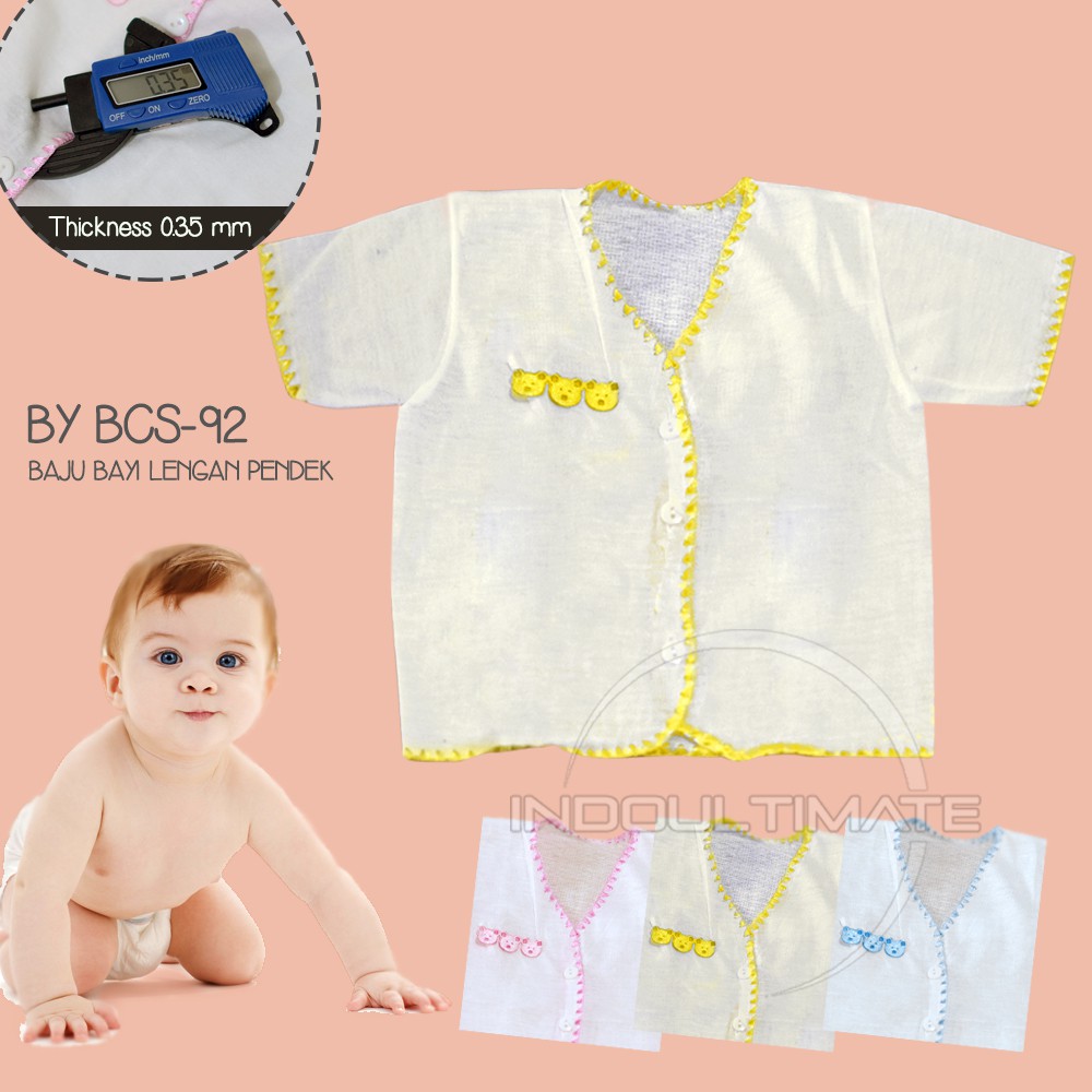 Baju bayi newborn 0-6 Bulan Polos STD Putih Pakaian Kaos Anak Bayi Laki laki perempuan bcs-91/92/93