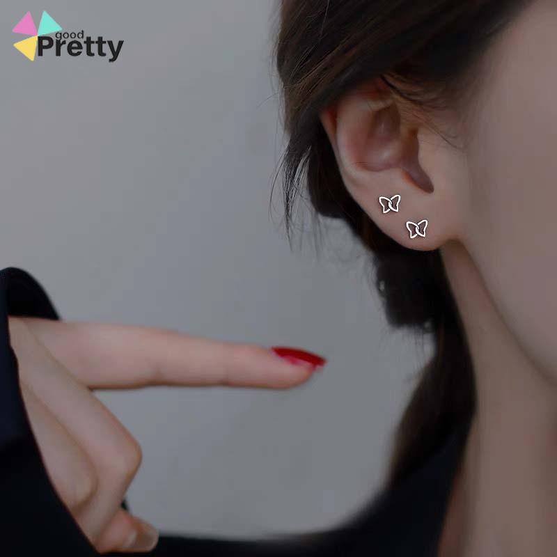 S925 Silver Stud Earrings untuk Siswa Perempuan Anting Desain Kecil Serbaguna Sederhana - PD